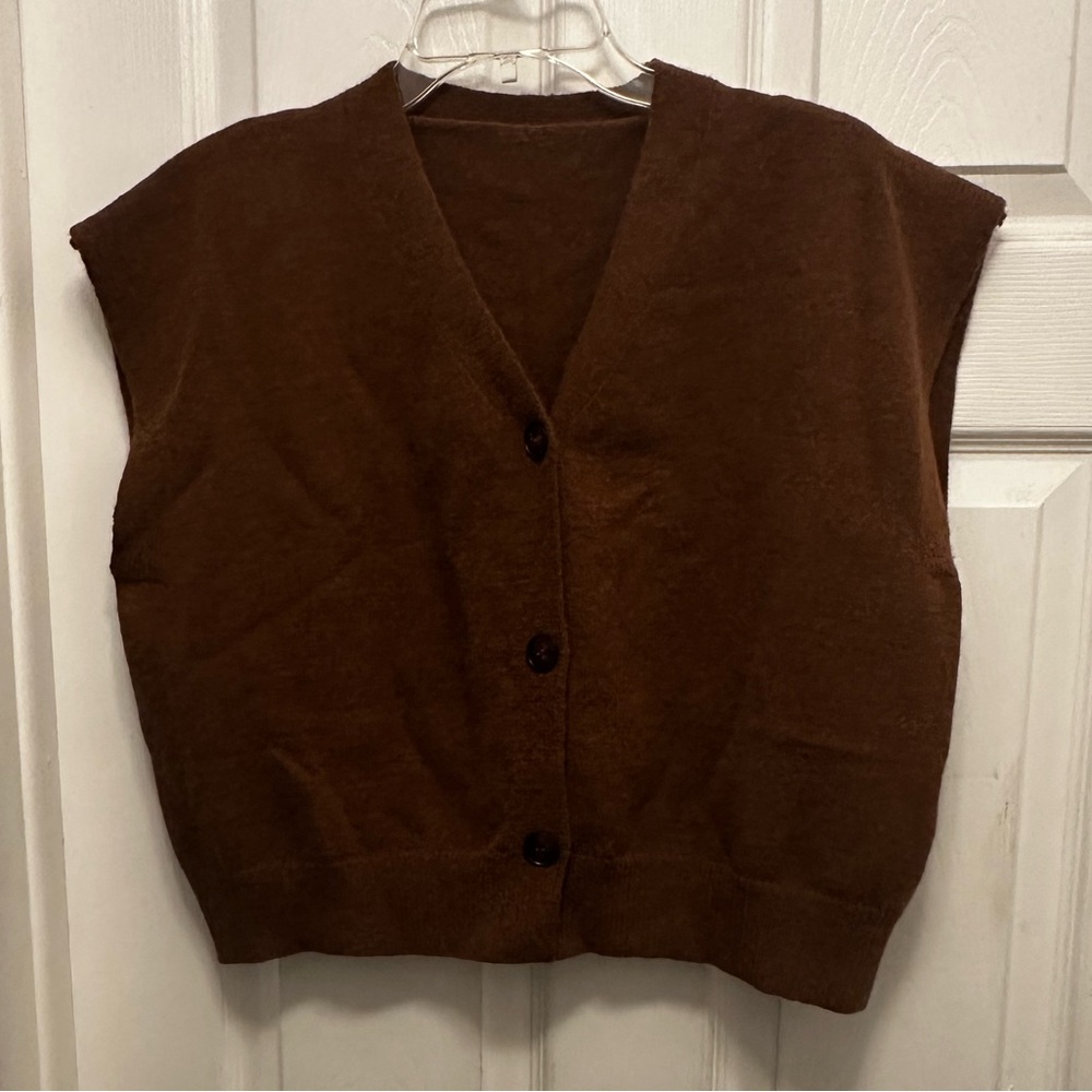 Brown Sleeveless Women's Sweater Vest